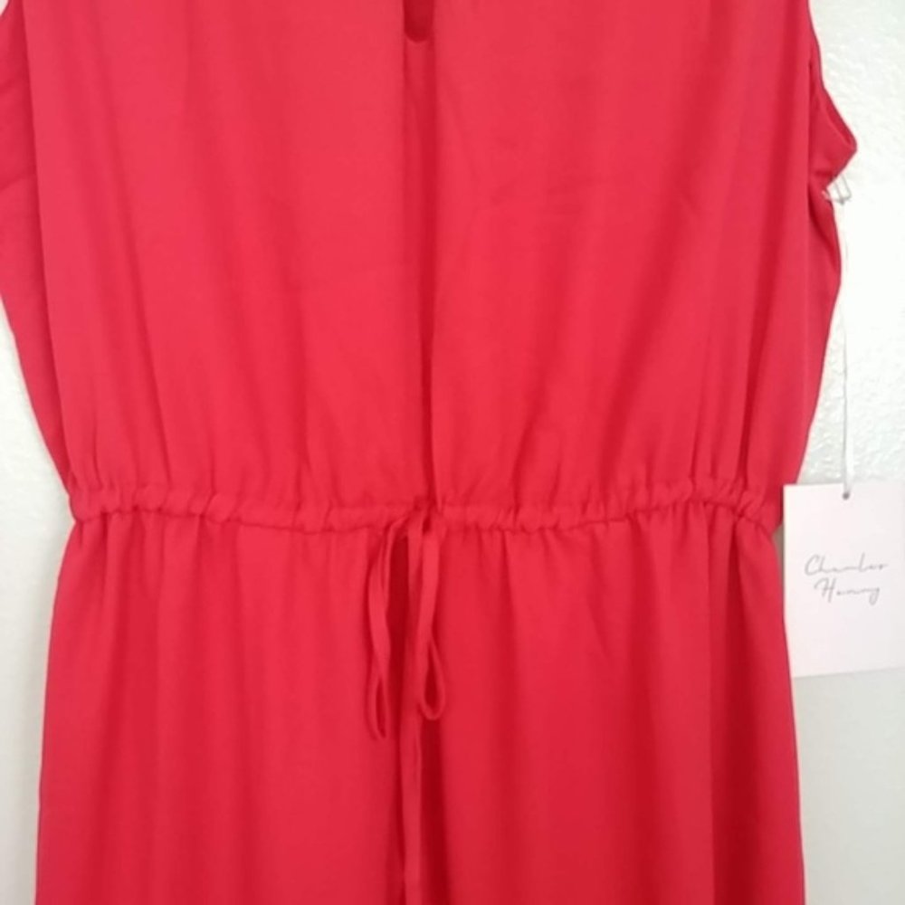NWT Charles Henry Drawstring Scarlet Dress #3381 - Picture 4 of 8